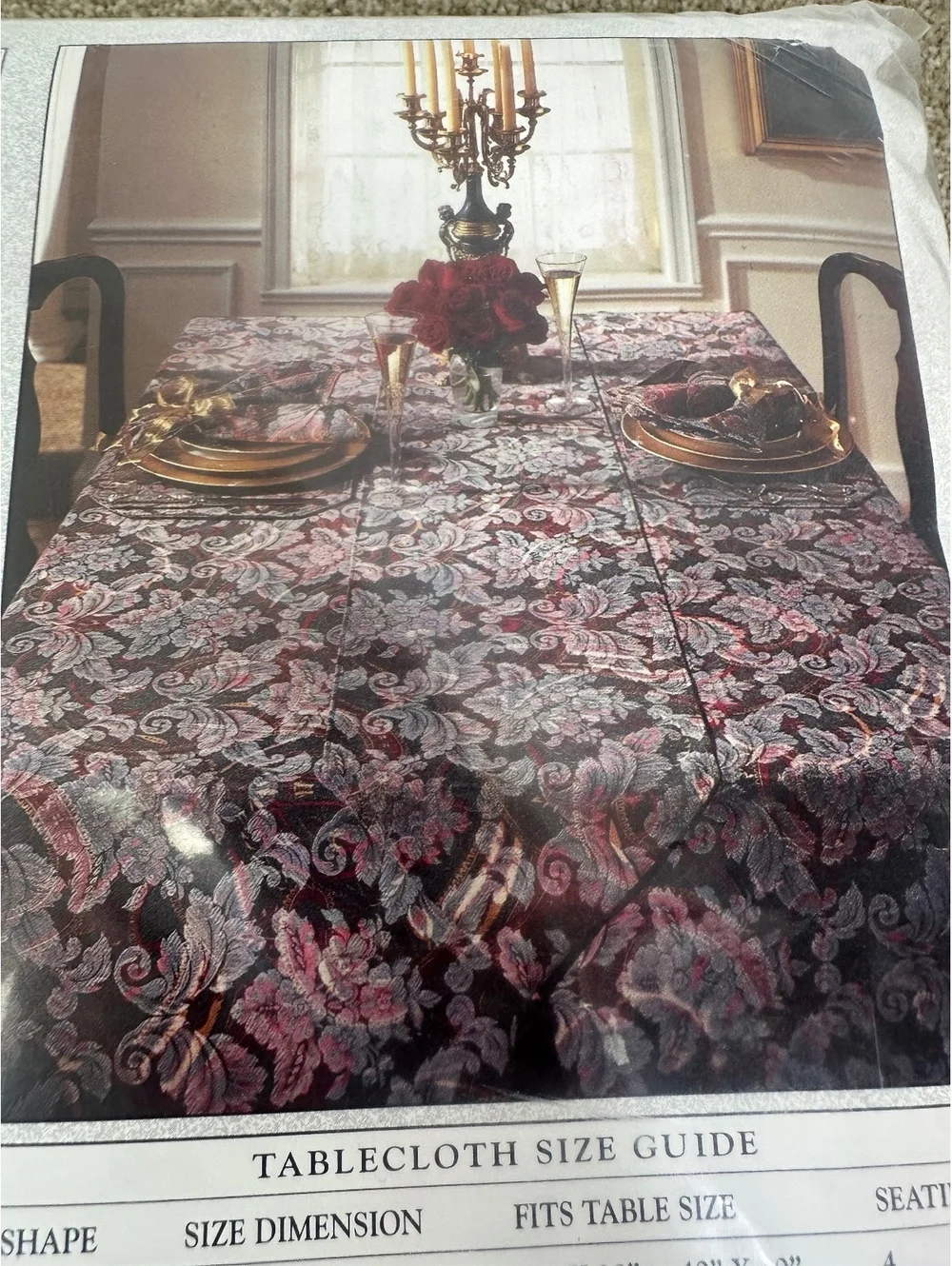 VTG New Tablecloth 60X120 Oblong Tapestry Christmas Nutcracker Red Green